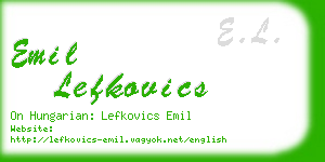 emil lefkovics business card